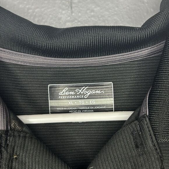 Ben Hogan Black Striped Textured Short Sleeved Polo Size XL - Picture 7 of 9